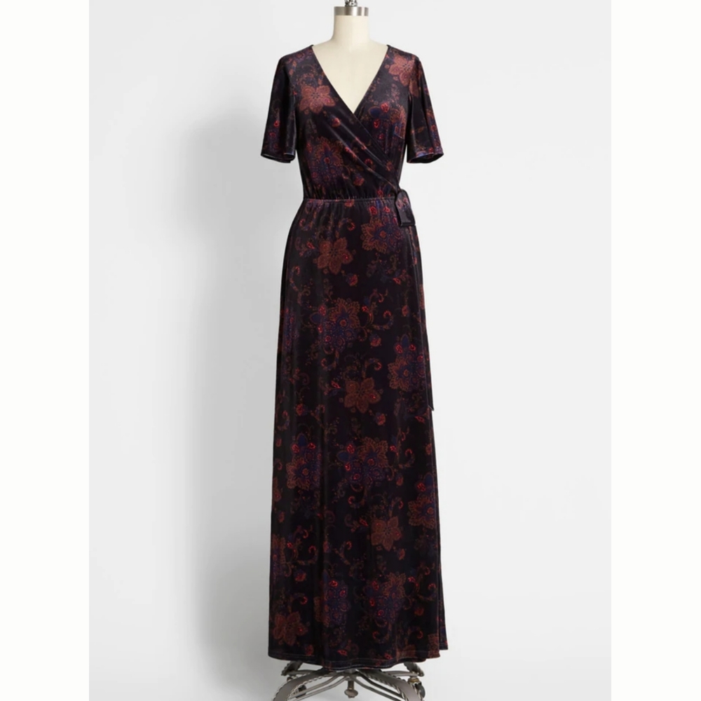 ModCloth Timeless Embrace Velvet Maxi Dress